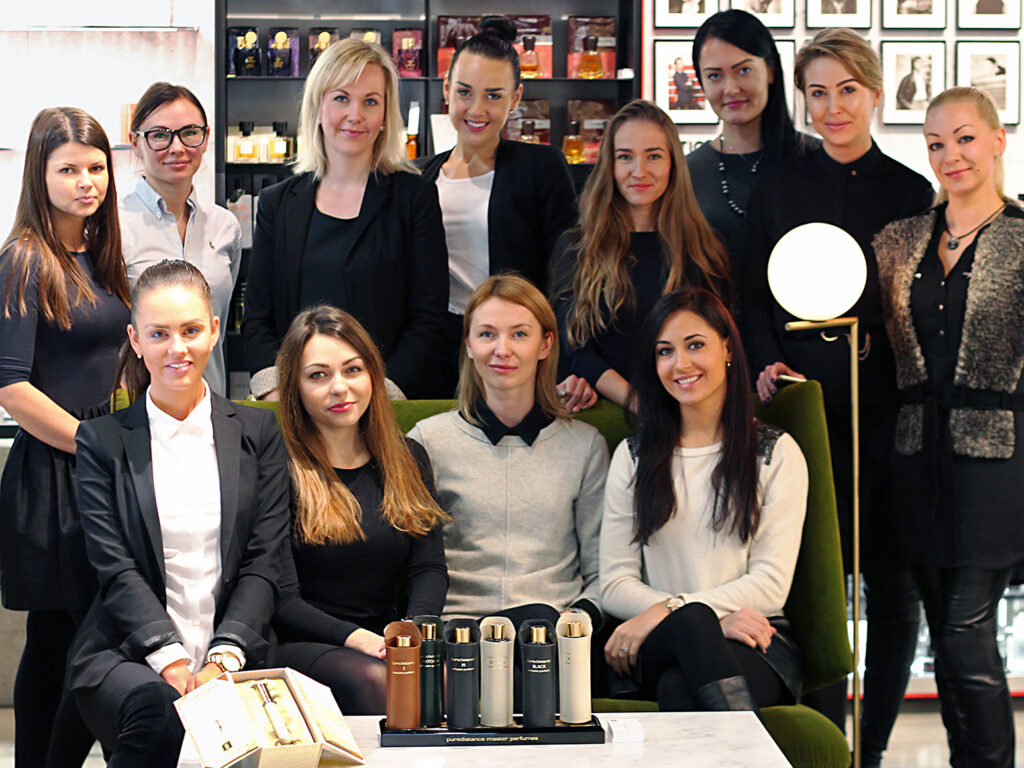 nele tammiste of puredistance in perfume boutique vilnius, lithuania
